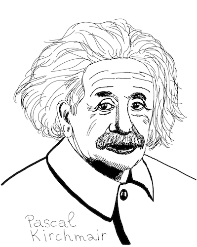 Albert Einstein By Pascal Kirchmair | Famous People Cartoon | TOONPOOL