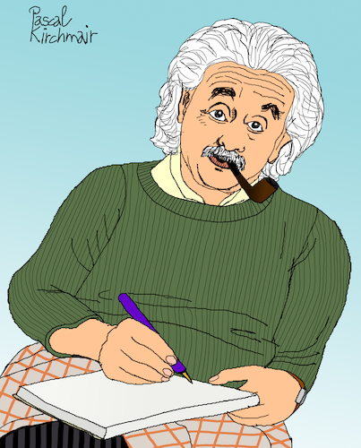Albert Einstein By Pascal Kirchmair | Famous People Cartoon | TOONPOOL