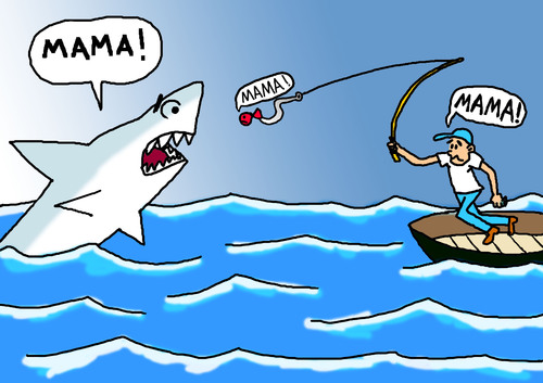 Cartoon: Angst (medium) by Pascal Kirchmair tagged jaws,la,de,dents,les,paura,mer,haute,en,peche,fear,bleue,peur,angst,angler,angeln,angling,sea,nahrungskette,fischer,hochseefischen,alimentare,catena,alimentaire,chaine,chain,food,pointer,shark,white,bianco,squalo,great,blanc,requin,grand,hai,weisser