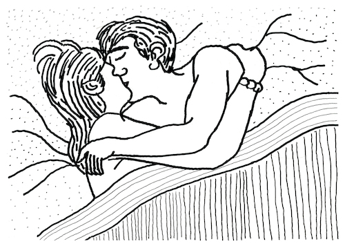 Au lit - le baiser