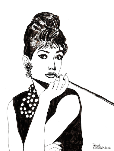 Cartoon: Audrey Hepburn (medium) by Pascal Kirchmair tagged audrey,hepburn,illustration,drawing,zeichnung,pascal,kirchmair,cartoon,caricature,karikatur,ilustracion,dibujo,desenho,black,and,white,schwarz,weiß,sepia,ink,disegno,ilustracao,illustrazione,illustratie,dessin,de,presse,du,jour,art,of,the,day,tekening,teckning,cartum,vineta,comica,vignetta,caricatura,portrait,retrato,ritratto,portret,kunst,porträt,actress,hollywood,legend,frühstück,bei,breakfast,at,tiffanys,tiffany,actriz,actrice,attrice,atriz,audrey,hepburn,illustration,drawing,zeichnung,pascal,kirchmair,cartoon,caricature,karikatur,ilustracion,dibujo,desenho,black,and,white,schwarz,weiß,sepia,ink,disegno,ilustracao,illustrazione,illustratie,dessin,de,presse,du,jour,art,of,the,day,tekening,teckning,cartum,vineta,comica,vignetta,caricatura,portrait,retrato,ritratto,portret,kunst,porträt,actress,hollywood,legend,frühstück,bei,breakfast,at,tiffanys,tiffany,actriz,actrice,attrice,atriz