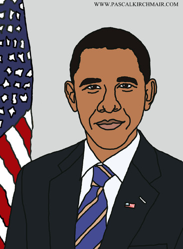 Barack Obama By Pascal Kirchmair | Famous People Cartoon | TOONPOOL