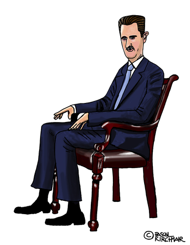 Cartoon: Baschar al-Assad (medium) by Pascal Kirchmair tagged baschar,al,assad,karikatur,caricature,portrait,cartoon,vignetta,syrien,syria,baath,alawiten