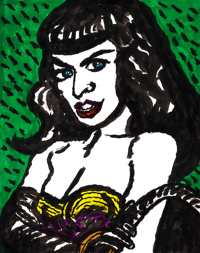 Bettie Page mit Peitsche Bettie Page mit Peitsche