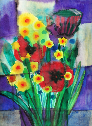 Blumenstrauß mit Mohnblumen Blumenstrauß mit Mohnblumen