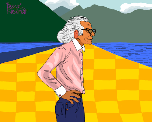 Cartoon: Christo (medium) by Pascal Kirchmair tagged christo,vladimirov,javacheff,gabrowo,wladimirow,jawaschew,monte,isola,island,isle,isla,ilha,villa,insel,san,paolo,sulzano,the,floating,piers,installation,italien,italy,italie,italia,jeanne,claude,iseosee,lago,iseo,oder,sebino,painting,dipinto,pintura,pittura,peinture,artist,artiste,artista,kunst,künstler,illustration,drawing,zeichnung,pascal,kirchmair,cartoon,caricature,karikatur,ilustracion,dibujo,desenho,ink,disegno,ilustracao,illustrazione,illustratie,dessin,de,presse,du,jour,art,of,day,tekening,teckning,cartum,vineta,comica,vignetta,caricatura,portrait,porträt,portret,retrato,ritratto,arte,bulgaria,bulgarie,bulgarien,christo,vladimirov,javacheff,gabrowo,wladimirow,jawaschew,monte,isola,island,isle,isla,ilha,villa,insel,san,paolo,sulzano,the,floating,piers,installation,italien,italy,italie,italia,jeanne,claude,iseosee,lago,iseo,oder,sebino,painting,dipinto,pintura,pittura,peinture,artist,artiste,artista,kunst,künstler,illustration,drawing,zeichnung,pascal,kirchmair,cartoon,caricature,karikatur,ilustracion,dibujo,desenho,ink,disegno,ilustracao,illustrazione,illustratie,dessin,de,presse,du,jour,art,of,day,tekening,teckning,cartum,vineta,comica,vignetta,caricatura,portrait,porträt,portret,retrato,ritratto,arte,bulgaria,bulgarie,bulgarien