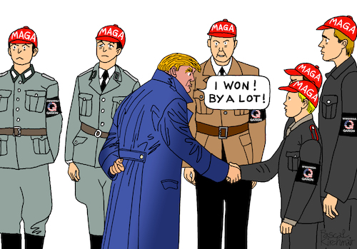 Cartoon: Der Untergang (medium) by Pascal Kirchmair tagged der,untergang,downfall,qanon,hitler,nazis,raus,führerbunker,hitlers,letzte,tage,maga,make,america,great,again,uncle,sam,donald,trump,you,are,fired,washington,usa,president,präsident,potus,white,house,united,states,pandemie,pandemic,pandemia,corona,covid,coronavirus,malattie,malattia,maladie,enfermedad,malady,sick,sickness,illness,disease,virus,pest,peste,illustration,drawing,zeichnung,pascal,kirchmair,political,cartoon,caricature,karikatur,ilustracion,dibujo,desenho,ink,disegno,ilustracao,illustrazione,illustratie,dessin,de,presse,du,jour,art,of,the,day,tekening,teckning,cartum,vineta,comica,vignetta,caricatura,kunst,politiker,politician,politics,crazy,loony,lunatic,madman,mad,der,untergang,downfall,qanon,hitler,nazis,raus,führerbunker,hitlers,letzte,tage,maga,make,america,great,again,uncle,sam,donald,trump,you,are,fired,washington,usa,president,präsident,potus,white,house,united,states,pandemie,pandemic,pandemia,corona,covid,coronavirus,malattie,malattia,maladie,enfermedad,malady,sick,sickness,illness,disease,virus,pest,peste,illustration,drawing,zeichnung,pascal,kirchmair,political,cartoon,caricature,karikatur,ilustracion,dibujo,desenho,ink,disegno,ilustracao,illustrazione,illustratie,dessin,de,presse,du,jour,art,of,the,day,tekening,teckning,cartum,vineta,comica,vignetta,caricatura,kunst,politiker,politician,politics,crazy,loony,lunatic,madman,mad