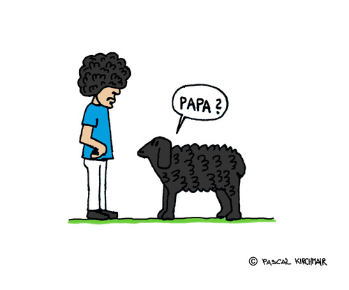 Cartoon: Schwarze Schafe (medium) by Pascal Kirchmair tagged famiglia,nera,pecora,schwarzes,sheep,black,noir,mouton,armando,diego,maradona,schaf,mode,frisur,wodl,wolle,haar,wildes,gelockt,locken,afrolook,look,afro,famille,familie,family,oveja,negra,familia