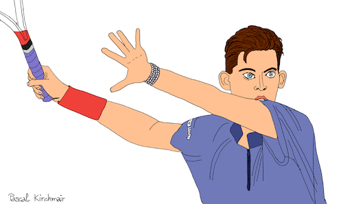 Cartoon: Dominic Thiem (medium) by Pascal Kirchmair tagged grand,slam,final,french,open,dominic,thiem,tennis,tenis,player,atp,tour,austria,österreich,vienna,wien,cartoon,caricature,karikatur,ilustracion,illustration,pascal,kirchmair,dibujo,desenho,ink,drawing,zeichnung,disegno,ilustracao,illustrazione,illustratie,dessin,de,presse,du,jour,art,of,the,day,tekening,teckning,cartum,vineta,comica,vignetta,caricatura,portrait,retrato,ritratto,portret,inktober,inkdrawing,tusche,porträt,arte,katakana,top,ten,grand,slam,final,french,open,dominic,thiem,tennis,tenis,player,atp,tour,austria,österreich,vienna,wien,cartoon,caricature,karikatur,ilustracion,illustration,pascal,kirchmair,dibujo,desenho,ink,drawing,zeichnung,disegno,ilustracao,illustrazione,illustratie,dessin,de,presse,du,jour,art,of,the,day,tekening,teckning,cartum,vineta,comica,vignetta,caricatura,portrait,retrato,ritratto,portret,inktober,inkdrawing,tusche,porträt,arte,katakana,top,ten