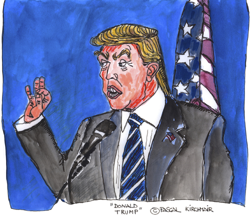 Cartoon: Donald Trump (medium) by Pascal Kirchmair tagged donald,trump,karikatur,caricature,cartoon,usa,primaries,presidential,elections,wahlen,präsidentschaftskandidat,republicans,republikaner,donald,trump,karikatur,caricature,cartoon,usa,primaries,presidential,elections,wahlen,präsidentschaftskandidat,republicans,republikaner