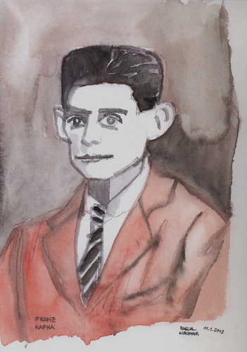 Cartoon: Franz Kafka (medium) by Pascal Kirchmair tagged roman,ecrivain,author,writer,austria,prag,process,schloss,verschollene,franz,kafka,schriftsteller,portrait,karikatur,caricature