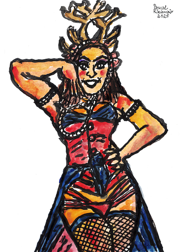 Cartoon: Frau im Rentier-Kostüm (medium) by Pascal Kirchmair tagged table,dance,tabledance,verrucht,burlesque,show,strip,striptease,ink,drawing,tusche,zeichnung,lingerie,art,arte,kunst,milf,mature,housewife,hausfrau,caricatura,cartoon,caricature,karikatur,illustration,dessin,pascal,kirchmair,portrait,retrato,ritratto,dibujo,desenho,powerfrau,sexy,girl,sensual,sabrosa,ilustracion,ilustracao,dangerous,woman,domina,mistress,femdom,dominatrix,gefährlich,porträt,sensuelle,bdsm,sexo,erotik,erotic,erotismo,eroticism,erotisme,erotica,femme,frau,watercolor,watercolour,aquarell,aquarelle,acuarela,table,dance,tabledance,verrucht,burlesque,show,strip,striptease,ink,drawing,tusche,zeichnung,lingerie,art,arte,kunst,milf,mature,housewife,hausfrau,caricatura,cartoon,caricature,karikatur,illustration,dessin,pascal,kirchmair,portrait,retrato,ritratto,dibujo,desenho,powerfrau,sexy,girl,sensual,sabrosa,ilustracion,ilustracao,dangerous,woman,domina,mistress,femdom,dominatrix,gefährlich,porträt,sensuelle,bdsm,sex,sexo,erotik,erotic,erotismo,eroticism,erotisme,erotica,femme,frau,watercolor,watercolour,aquarell,aquarelle,acuarela