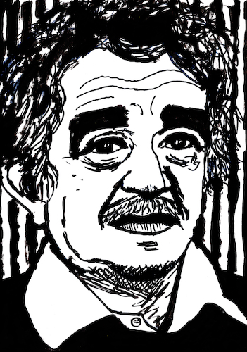 Cartoon: Gabriel Garcia Marquez (medium) by Pascal Kirchmair tagged gabriel,garcia,marquez,kunst,artwork,illustration,ink,drawing,tusche,tuschezeichnung,encre,de,chine,tinta,china,inchiostro,nanquim,zeichnung,pascal,kirchmair,cartoon,caricature,karikatur,ilustracion,dibujo,desenho,disegno,ilustracao,illustrazione,illustratie,dessin,presse,du,jour,art,of,the,day,tekening,teckning,cartum,vineta,comica,vignetta,caricatura,portrait,porträt,portret,retrato,ritratto,künstler,artist,artiste,artista,arte,schriftsteller,mexico,mexiko,mexique,caribe,karibik,aracataca,colombie,colombia,kolumbien,gabriel,garcia,marquez,kunst,artwork,illustration,ink,drawing,tusche,tuschezeichnung,encre,de,chine,tinta,china,inchiostro,nanquim,zeichnung,pascal,kirchmair,cartoon,caricature,karikatur,ilustracion,dibujo,desenho,disegno,ilustracao,illustrazione,illustratie,dessin,presse,du,jour,art,of,the,day,tekening,teckning,cartum,vineta,comica,vignetta,caricatura,portrait,porträt,portret,retrato,ritratto,künstler,artist,artiste,artista,arte,schriftsteller,mexico,mexiko,mexique,caribe,karibik,aracataca,colombie,colombia,kolumbien