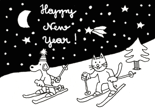 Cartoon: Happy New Year! (medium) by Pascal Kirchmair tagged new,year,card,carte,de,nouvel,an,neujahrskarte,neujahrswünsche,glückliches,cartoons,comics,comic,lustig,funny,bonne,annee,happy,ein,frohes,gutes,neues,jahr,karte,pascal,kirchmair,guten,rutsch,buon,anno,felice,nuovo,feliz,prospero,ano,nuevo,um,novo,ink,tusche,tuschezeichnung,portrait,retrato,ritratto,porträt,illustration,drawing,zeichnung,cartoon,caricature,karikatur,ilustracion,dibujo,desenho,disegno,ilustracao,illustrazione,illustratie,dessin,presse,du,jour,art,of,the,day,tekening,teckning,cartum,vineta,comica,vignetta,caricatura,portret,dog,cat,katze,hund,snoopy,sparky,new,year,card,carte,de,nouvel,an,neujahrskarte,neujahrswünsche,glückliches,cartoons,comics,comic,lustig,funny,bonne,annee,happy,ein,frohes,gutes,neues,jahr,karte,pascal,kirchmair,guten,rutsch,buon,anno,felice,nuovo,feliz,prospero,ano,nuevo,um,novo,ink,tusche,tuschezeichnung,portrait,retrato,ritratto,porträt,illustration,drawing,zeichnung,cartoon,caricature,karikatur,ilustracion,dibujo,desenho,disegno,ilustracao,illustrazione,illustratie,dessin,presse,du,jour,art,of,the,day,tekening,teckning,cartum,vineta,comica,vignetta,caricatura,portret,dog,cat,katze,hund,snoopy,sparky