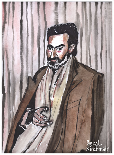 Cartoon: Helmut Dietl (medium) by Pascal Kirchmair tagged helmut,dietl,karikatur,aquarell,cartoon,portrait,caricature,helmut,dietl,karikatur,aquarell,cartoon,portrait,caricature