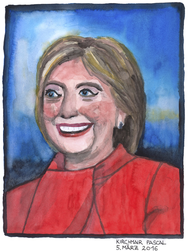 Cartoon: Hillary Clinton (medium) by Pascal Kirchmair tagged hillary,diane,rodham,clinton,caricature,karikatur,cartoon,portrait,vignetta,usa,white,house,politics,politiker,politicians,government,aquarell,watercolour,hillary,diane,rodham,clinton,caricature,karikatur,cartoon,portrait,vignetta,usa,white,house,politics,politiker,politicians,government,aquarell,watercolour