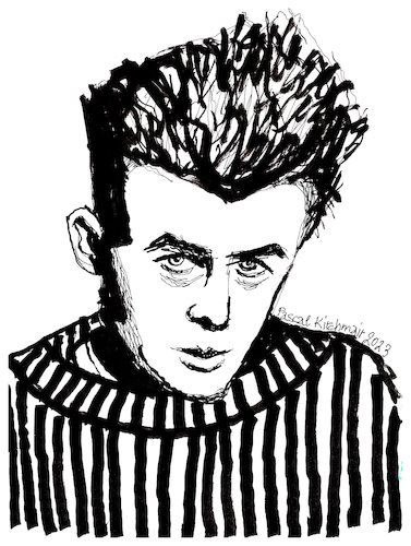 Cartoon: James Dean (medium) by Pascal Kirchmair tagged actors,studio,lee,strasberg,james,dean,east,of,eden,indiana,manhattan,new,york,upper,side,academy,awards,oscar,oscars,author,autor,autore,auteur,filmmaker,artist,art,hollywood,illustration,drawing,zeichnung,pascal,kirchmair,cartoon,caricature,karikatur,ilustracion,dibujo,desenho,ink,disegno,ilustracao,illustrazione,illustratie,dessin,de,presse,du,jour,the,day,tekening,teckning,cartum,vineta,comica,vignetta,caricatura,portrait,porträt,portret,retrato,ritratto,actor,acting,schauspieler,rebell,rebel,without,cause,clue,giant,arte,kunst,artwork,sexy,sensual,sensuel,actors,studio,lee,strasberg,james,dean,east,of,eden,indiana,manhattan,new,york,upper,side,academy,awards,oscar,oscars,author,autor,autore,auteur,filmmaker,artist,art,hollywood,illustration,drawing,zeichnung,pascal,kirchmair,cartoon,caricature,karikatur,ilustracion,dibujo,desenho,ink,disegno,ilustracao,illustrazione,illustratie,dessin,de,presse,du,jour,the,day,tekening,teckning,cartum,vineta,comica,vignetta,caricatura,portrait,porträt,portret,retrato,ritratto,actor,acting,schauspieler,rebell,rebel,without,cause,clue,giant,arte,kunst,artwork,sexy,sensual,sensuel