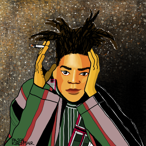 Cartoon: Jean-Michel Basquiat (medium) by Pascal Kirchmair tagged jean,michel,basquiat,portrait,retrato,ritratto,karikatur,caricature,cartoon,illustration,dibujo,desenho,disegno,dessin,drawing,zeichnung,jean,michel,basquiat,portrait,retrato,ritratto,karikatur,caricature,cartoon,illustration,dibujo,desenho,disegno,dessin,drawing,zeichnung