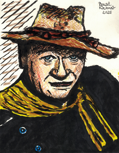Cartoon: John Wayne mit Cowboyhut (medium) by Pascal Kirchmair tagged sombrero,de,vaquero,marion,robert,morrison,john,wayne,the,duke,stetson,10,ten,gallon,cowboy,hat,hut,cowboyhut,chapeau,spiel,mir,das,lied,vom,tod,era,una,volta,il,wild,western,far,west,once,upon,time,in,artist,art,hollywood,illustration,drawing,zeichnung,pascal,kirchmair,cartoon,caricature,karikatur,ilustracion,dibujo,desenho,ink,disegno,ilustracao,illustrazione,illustratie,dessin,presse,du,jour,of,day,tekening,teckning,cartum,vineta,comica,vignetta,caricatura,portrait,porträt,portret,retrato,ritratto,actor,acting,schauspieler,sexy,watercolour,watercolor,ein,mann,sieht,rot,kunst,arte,artwork,farbstifte,colored,coloured,crayons,pencils,sombrero,de,vaquero,marion,robert,morrison,john,wayne,the,duke,stetson,10,ten,gallon,cowboy,hat,hut,cowboyhut,chapeau,spiel,mir,das,lied,vom,tod,era,una,volta,il,wild,western,far,west,once,upon,time,in,artist,art,hollywood,illustration,drawing,zeichnung,pascal,kirchmair,cartoon,caricature,karikatur,ilustracion,dibujo,desenho,ink,disegno,ilustracao,illustrazione,illustratie,dessin,presse,du,jour,of,day,tekening,teckning,cartum,vineta,comica,vignetta,caricatura,portrait,porträt,portret,retrato,ritratto,actor,acting,schauspieler,sexy,watercolour,watercolor,ein,mann,sieht,rot,kunst,arte,artwork,farbstifte,colored,coloured,crayons,pencils