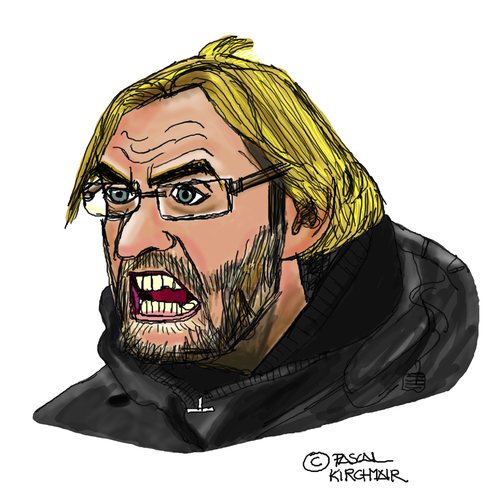 Cartoon: Jürgen Klopp (medium) by Pascal Kirchmair tagged jürgen,klopp,caricature,cartoon,portrait,karikatur,dortmund,trainer,fußball,soccer,football,foot,futebol,futbol,calcio,pallone