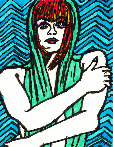 Mannequin mit roten Haaren