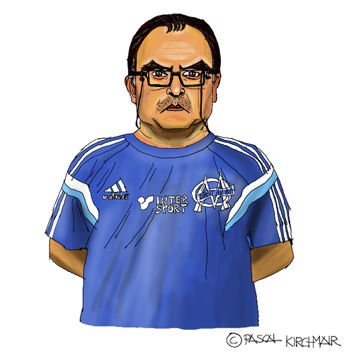 Cartoon: Marcelo Bielsa (medium) by Pascal Kirchmair tagged el,loco,argentina,argentinien,fußball,trainer,manager,foot,football,soccer,marcelo,bielsa,cartoon,caricature,karikatur,portrait