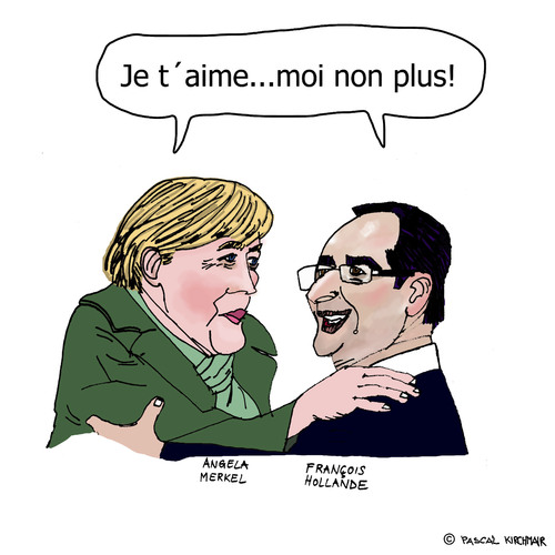 Cartoon: Merkollande (medium) by Pascal Kirchmair tagged chanceliere,frankreich,deutschland,bundeskanzlerin,president,präsident,staatschef,angela,merkel,francois,hollande,karikatur,caricature,merkollande