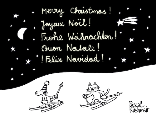 Cartoon: Merry Christmas! (medium) by Pascal Kirchmair tagged merry,christmas,xmas,card,frohe,weihnachten,weihnachtskarte,tarjeta,feliz,navidad,cartolina,buon,natale,cartao,natal,carte,de,joyeux,noel,pascal,kirchmair,illustration,drawing,zeichnung,political,cartoon,caricature,karikatur,ilustracion,dibujo,desenho,ink,disegno,ilustracao,illustrazione,illustratie,dessin,du,jour,art,of,the,day,tekening,teckning,cartum,vineta,comica,vignetta,caricatura,kunst,merry,christmas,xmas,card,frohe,weihnachten,weihnachtskarte,tarjeta,feliz,navidad,cartolina,buon,natale,cartao,natal,carte,de,joyeux,noel,pascal,kirchmair,illustration,drawing,zeichnung,political,cartoon,caricature,karikatur,ilustracion,dibujo,desenho,ink,disegno,ilustracao,illustrazione,illustratie,dessin,du,jour,art,of,the,day,tekening,teckning,cartum,vineta,comica,vignetta,caricatura,kunst