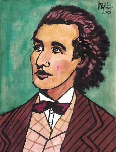 Cartoon: Mihai Eminescu (medium) by Pascal Kirchmair tagged mihai,eminescu,rumania,berlin,berlino,romania,rumänien,roumanie,literatur,literature,schriftsteller,author,autor,autore,auteur,writer,illustration,ink,drawing,tusche,tuschezeichnung,zeichnung,pascal,kirchmair,cartoon,caricature,karikatur,ilustracion,dibujo,desenho,disegno,ilustracao,illustrazione,illustratie,dessin,de,presse,du,jour,art,of,the,day,tekening,teckning,cartum,vineta,comica,vignetta,caricatura,portrait,porträt,portret,retrato,ritratto,arte,kunst,artwork,mihai,eminescu,rumania,berlin,berlino,romania,rumänien,roumanie,literatur,literature,schriftsteller,author,autor,autore,auteur,writer,illustration,ink,drawing,tusche,tuschezeichnung,zeichnung,pascal,kirchmair,cartoon,caricature,karikatur,ilustracion,dibujo,desenho,disegno,ilustracao,illustrazione,illustratie,dessin,de,presse,du,jour,art,of,the,day,tekening,teckning,cartum,vineta,comica,vignetta,caricatura,portrait,porträt,portret,retrato,ritratto,arte,kunst,artwork