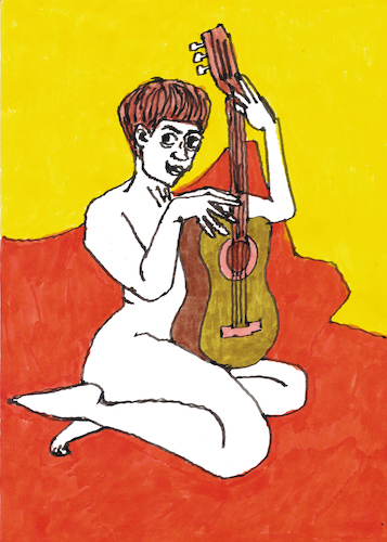 Cartoon: Nacktes Mädchen mit Gitarre (medium) by Pascal Kirchmair tagged nacktes,mädchen,mit,gitarre,naked,girl,with,guitar,fernande,barrey,expressionism,expressionismus,expressionisme,la,femme,frau,woman,sitzender,sitting,akt,standing,nude,lifedrawing,aktzeichnung,dessin,de,nu,nudo,atto,desnudo,ato,acto,drawing,desenho,disegno,illustration,figure,körperstudien,pascal,kirchmair,illustrazione,ilustracion,ilustracao,austria,skizzenbuch,studien,skizzen,schizzi,schizzo,esquisses,croquis,bozzetti,bozzetto,esboco,esquisso,croqui,sketches,sketch,esquicio,bosquejo,boceto,skizze,markers,marker,ink,art,arte,kunst,dibujo,artwork,sexy,sensual,sensuel,sabrosa,sabroso,encre,chine,inchiostro,tinta,china,tusche,zeichnung,nackt,burlesque,show,powerfrau,caricature,portrait,retrato,porträt,cartoon,caricatura,karikatur,sensuelle,popart,nacktes,mädchen,mit,gitarre,naked,girl,with,guitar,fernande,barrey,expressionism,expressionismus,expressionisme,la,femme,frau,woman,sitzender,sitting,akt,standing,nude,lifedrawing,aktzeichnung,dessin,de,nu,nudo,atto,desnudo,ato,acto,drawing,desenho,disegno,illustration,figure,körperstudien,pascal,kirchmair,illustrazione,ilustracion,ilustracao,austria,skizzenbuch,studien,skizzen,schizzi,schizzo,esquisses,croquis,bozzetti,bozzetto,esboco,esquisso,croqui,sketches,sketch,esquicio,bosquejo,boceto,skizze,markers,marker,ink,art,arte,kunst,dibujo,artwork,sexy,sensual,sensuel,sabrosa,sabroso,encre,chine,inchiostro,tinta,china,tusche,zeichnung,nackt,burlesque,show,powerfrau,caricature,portrait,retrato,porträt,cartoon,caricatura,karikatur,sensuelle,popart