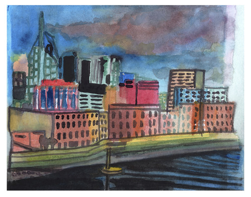 Cartoon: Nashville Tennessee (medium) by Pascal Kirchmair tagged aquarell,watercolour,tennessee,nashville,usa,illustration