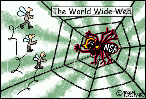 Cartoon: National Security Agency (medium) by Pascal Kirchmair tagged national,usa,nsa,karikatur,cartoon,agency,security,espionnage,spionage,spy,web,wide,world,caricature,toile,spiderweb,cobweg,vorsicht,falle,verlockend,verlockung,locken,fangen,mouches,fliegen,spinnennetz,spider,araignee,spinne