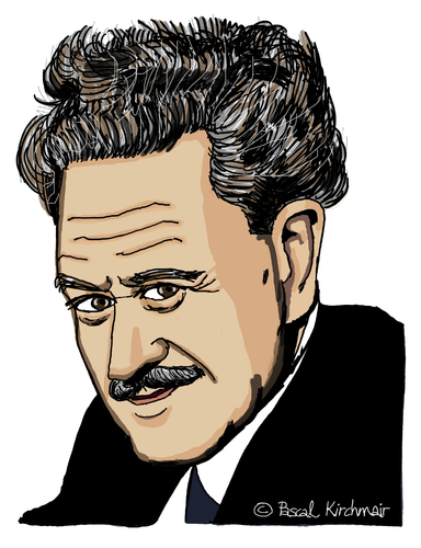 Cartoon: Nazim Hikmet (medium) by Pascal Kirchmair tagged nazim,hikmet,caricature,portrait,cartoon,karikatur,nazim,hikmet,caricature,portrait,cartoon,karikatur