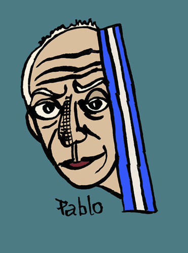 Cartoon: Pablo (medium) by Pascal Kirchmair tagged hommage,picasso,pablo,homage,kunst,künstler,spanien,spain,espagne,espana,barcelona,paris,art,artist,artiste,artista,painter,peintre,pittore,digital,drawing,cartoon,zeichnung,photoshop