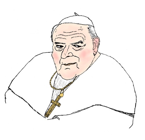 Cartoon: Papst Johannes Paul II. (medium) by Pascal Kirchmair tagged catholic,church,catholique,katholisch,eglise,kirche,blessing,blessed,beatification,pawel,jan,john,pope,papa,giovanni,paolo,papam,habemus,ii,jean,paul,johannes,papst,pontifikat