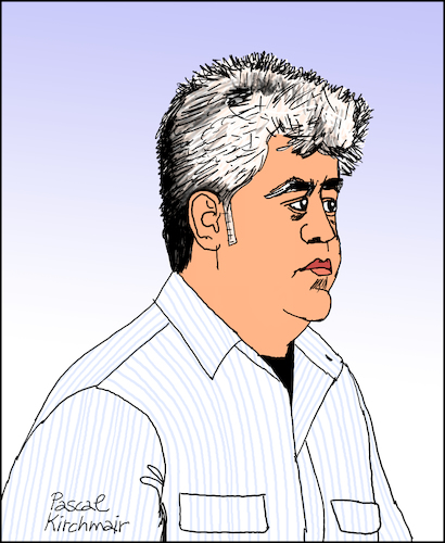 Cartoon: Pedro Almodovar (medium) by Pascal Kirchmair tagged pedro,almodovar,cartoon,caricature,karikatur,portrait,porträt,retrato,ritratto,vignetta,espana,regisseur,dibujo,desenho,dessin,zeichnung,illustration,drawing,pedro,almodovar,cartoon,caricature,karikatur,portrait,porträt,retrato,ritratto,vignetta,espana,regisseur,dibujo,desenho,dessin,zeichnung,illustration,drawing