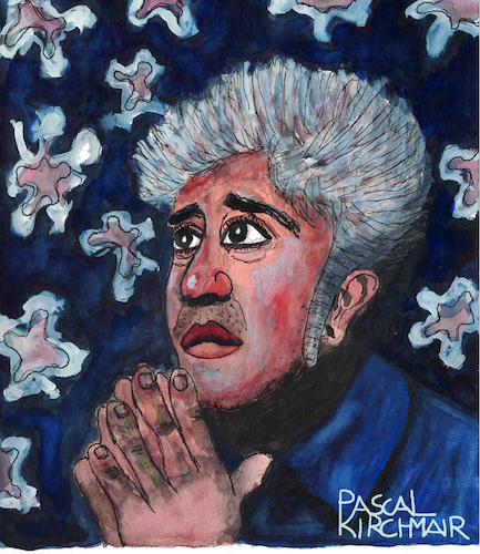 Cartoon: Pedro Almodovar (medium) by Pascal Kirchmair tagged pedro,almodovar,cartoon,caricature,karikatur,portrait,dibujo,dessin,drawing,desenho,retrato,pascal,kirchmair,pedro,almodovar,cartoon,caricature,karikatur,portrait,dibujo,dessin,drawing,desenho,retrato,pascal,kirchmair