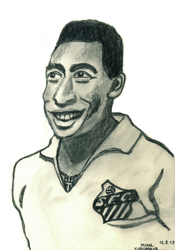 Cartoon: Pele (medium) by Pascal Kirchmair tagged fußballer,football,footballer,footballeur,soccer,player,bleistiftzeichnung,pencil,drawing,pele,edson,arantes,do,nascimento,edison,caricature,karikatur,cartoon,fußballspieler,sportler,brasilien,brasil,brazil,bresil,brasile