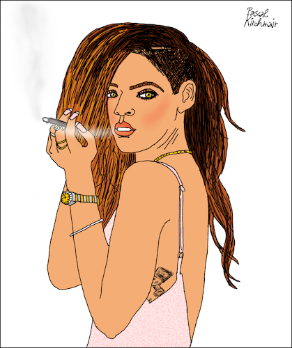 Rihanna By Pascal Kirchmair | Famous People Cartoon | TOONPOOL