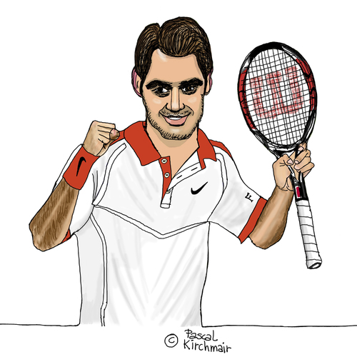 Cartoon: Roger Federer (medium) by Pascal Kirchmair tagged sabr,sneak,attack,by,roger,federer,caricature,karikatur,vignetta,cartoon,dessin,us,open,2015,tennis,new,york,flushing,meadows,grand,slam,turnier,sabr,sneak,attack,by,roger,federer,caricature,karikatur,vignetta,cartoon,dessin,us,open,2015,tennis,new,york,flushing,meadows,grand,slam,turnier