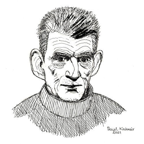 Cartoon: Samuel Beckett (medium) by Pascal Kirchmair tagged samuel,beckett,warten,auf,en,attendant,godot,dublin,irland,ireland,irlanda,irlande,literatur,literature,schriftsteller,author,autor,autore,auteur,writer,illustration,ink,drawing,tusche,tuschezeichnung,zeichnung,pascal,kirchmair,cartoon,caricature,karikatur,ilustracion,dibujo,desenho,disegno,ilustracao,illustrazione,illustratie,dessin,de,presse,du,jour,art,of,the,day,tekening,teckning,cartum,vineta,comica,vignetta,caricatura,portrait,porträt,portret,retrato,ritratto,samuel,beckett,warten,auf,en,attendant,godot,dublin,irland,ireland,irlanda,irlande,literatur,literature,schriftsteller,author,autor,autore,auteur,writer,illustration,ink,drawing,tusche,tuschezeichnung,zeichnung,pascal,kirchmair,cartoon,caricature,karikatur,ilustracion,dibujo,desenho,disegno,ilustracao,illustrazione,illustratie,dessin,de,presse,du,jour,art,of,the,day,tekening,teckning,cartum,vineta,comica,vignetta,caricatura,portrait,porträt,portret,retrato,ritratto