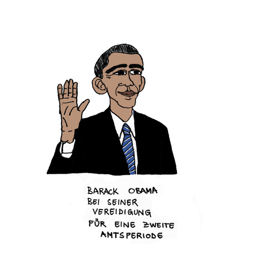 Cartoon: Second Term (medium) by Pascal Kirchmair tagged präsident,oath,barack,obama,wiederwahl,2012,präsidentschaftswahl,amtseid,vereidigung,president,usa,etats,unis,united,states,america,amerique,vereinigte,staaten,amerika