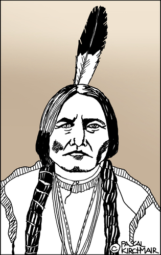 Cartoon: Sitting Bull (medium) by Pascal Kirchmair tagged sitting,bull,portrait,karikatur,caricature,cartoon,zeichnung,drawing,indianer,hunkpapa,lakota,sioux,häuptling,sitting,bull,portrait,karikatur,caricature,cartoon,zeichnung,drawing,indianer,hunkpapa,lakota,sioux,häuptling