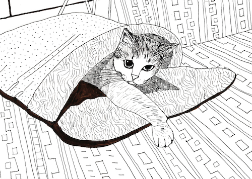 Cartoon: Sparky im Schlafsack (medium) by Pascal Kirchmair tagged im,schlafsack,in,sleeping,bag,sac,de,couchage,sparky,monika,cat,katze,gato,gatto,chat,zeitungen,papers,newspaper,journal,illustration,ink,drawing,zeichnung,pascal,kirchmair,political,cartoon,caricature,karikatur,ilustracion,dibujo,desenho,da,china,disegno,ilustracao,illustrazione,illustratie,dessin,presse,tekening,teckning,cartum,vineta,comica,vignetta,caricatura,inchiostro,tinta,encre,chine,tusche,tuschezeichnung,art,arte,kunst,artwork,im,schlafsack,in,sleeping,bag,sac,de,couchage,sparky,monika,cat,katze,gato,gatto,chat,zeitungen,papers,newspaper,journal,illustration,ink,drawing,zeichnung,pascal,kirchmair,political,cartoon,caricature,karikatur,ilustracion,dibujo,desenho,da,china,disegno,ilustracao,illustrazione,illustratie,dessin,presse,tekening,teckning,cartum,vineta,comica,vignetta,caricatura,inchiostro,tinta,encre,chine,tusche,tuschezeichnung,art,arte,kunst,artwork