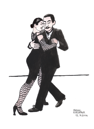 Cartoon: Tango Argentino (medium) by Pascal Kirchmair tagged tango,argentino,buenos,aires,cartoon,caricature,karikatur,tanz,dance,ballo,danza,argentinien