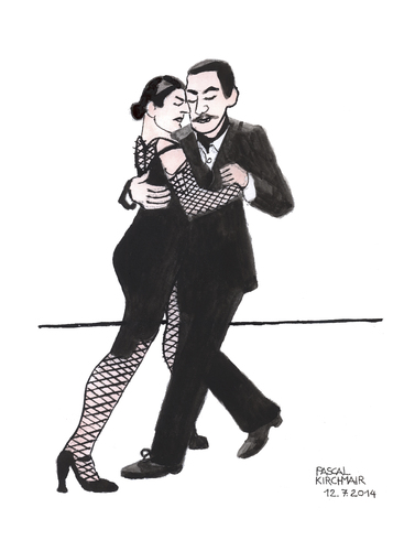 Cartoon: Tango Argentino (medium) by Pascal Kirchmair tagged tango,argentino,buenos,aires,cartoon,caricature,karikatur,tanz,dance,ballo,danza,argentinien
