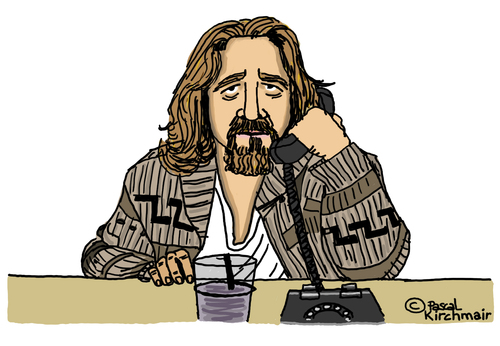 Cartoon: The Dude (medium) by Pascal Kirchmair tagged the,dude,big,lebowski,jeff,bridges,cartoon,caricature,karikatur,the,dude,big,lebowski,jeff,bridges,cartoon,caricature,karikatur