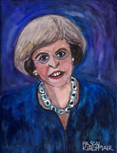 Cartoon: Theresa May (medium) by Pascal Kirchmair tagged theresa,may,caricature,portrait,retrato,ritratto,drawing,illustration,karikatur,zeichnung,pascal,kirchmair,cartum,dibujo,desenho,dessin,uk,prime,minister,tories,england,united,kingdom,brexit,london,watercolour,aquarell,painting,peinture,malerei,dipinto,cuadro,quadro,theresa,may,caricature,portrait,retrato,ritratto,drawing,illustration,karikatur,zeichnung,pascal,kirchmair,cartum,dibujo,desenho,dessin,uk,prime,minister,tories,england,united,kingdom,brexit,london,watercolour,aquarell,painting,peinture,malerei,dipinto,cuadro,quadro