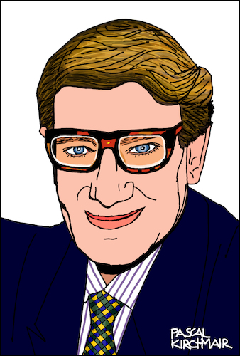 Cartoon: Yves Saint Laurent (medium) by Pascal Kirchmair tagged yves,saint,laurent,portrait,retrato,dessin,drawing,dibujo,zeichnung,caricature,karikatur,pascal,kirchmair,portret,illustration,ilustracion,ilustracao,desenho,tekening,cartum,cartoon,mode,paris,france,yves,saint,laurent,portrait,retrato,dessin,drawing,dibujo,zeichnung,caricature,karikatur,pascal,kirchmair,portret,illustration,ilustracion,ilustracao,desenho,tekening,cartum,cartoon,mode,paris,france