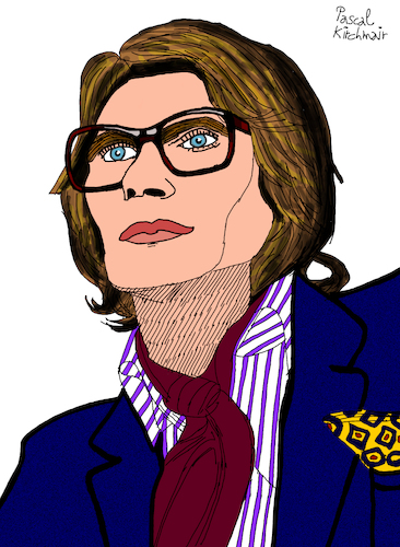 Cartoon: Yves Saint Laurent (medium) by Pascal Kirchmair tagged ysl,yves,saint,laurent,cartoon,caricature,karikatur,drawing,zeichnung,illustration,illustrazione,pascal,kirchmair,ilustracion,portrait,retrato,dibujo,desenho,ritratto,disegno,ilustracao,illustratie,dessin,du,jour,art,of,the,day,tekening,teckning,cartum,vineta,comica,vignetta,caricatura,artist,artista,artiste,kunst,künstler,wacom,cintiq,21,ux,digital,fashion,designer,mode,label,marke,paris,marque,france,couturier,francais,celebre,collection,haute,couture,ysl,yves,saint,laurent,cartoon,caricature,karikatur,drawing,zeichnung,illustration,illustrazione,pascal,kirchmair,ilustracion,portrait,retrato,dibujo,desenho,ritratto,disegno,ilustracao,illustratie,dessin,du,jour,art,of,the,day,tekening,teckning,cartum,vineta,comica,vignetta,caricatura,artist,artista,artiste,kunst,künstler,wacom,cintiq,21,ux,digital,fashion,designer,mode,label,marke,paris,marque,france,couturier,francais,celebre,collection,haute,couture